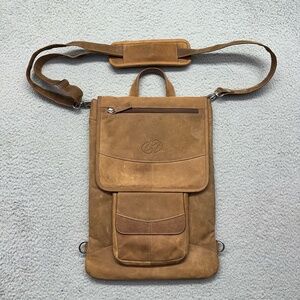 Michael Santoro Design MacCase Leather Vertical Messenger‎ Laptop Computer Bag